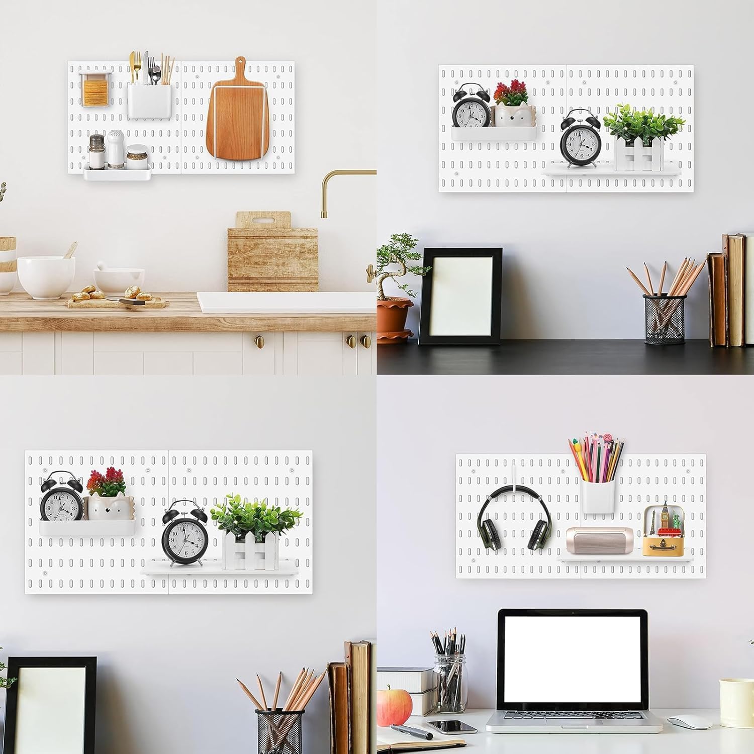 3 - Panel Pegboard Wall Organiser Kit with 17 Accessories for Office, Gaming & Craft Storage - Black - Tools > Tools Storage > Wall Storage Racks - Rivercity House & Home Co. (ABN 18 642 972 209) - Affordable Modern Furniture Australia