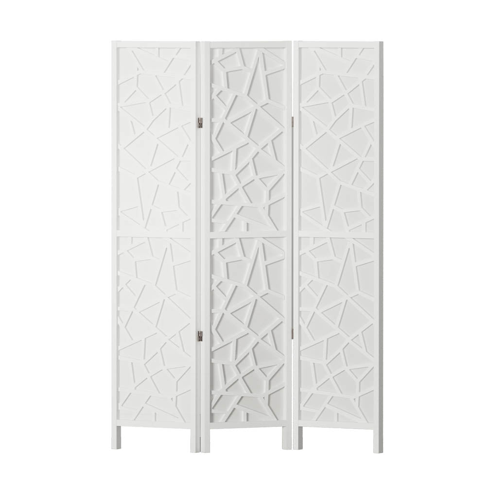 3 Panel Room Divider Screen 122x170cm Clover White - Furniture > Bedroom > Room Dividers - Rivercity House & Home Co. (ABN 18 642 972 209) - Affordable Modern Furniture Australia
