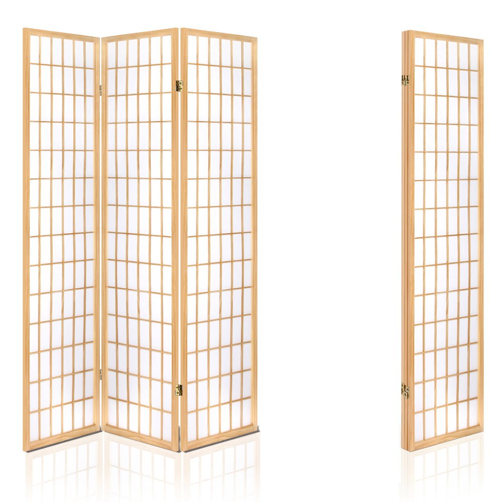 3 Panel Room Divider Screen 131x179cm - Natural - Furniture > Bedroom > Room Dividers - Rivercity House & Home Co. (ABN 18 642 972 209) - Affordable Modern Furniture Australia
