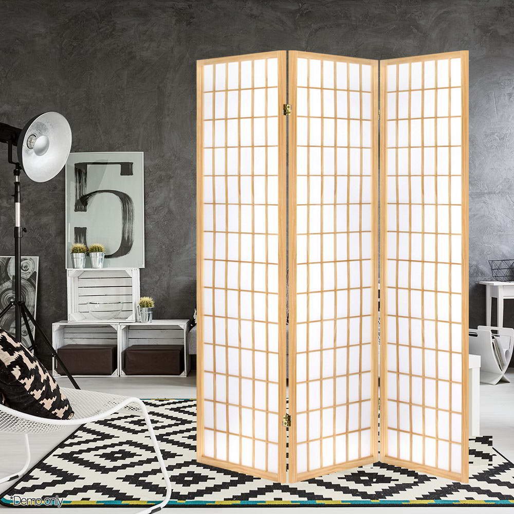 3 Panel Room Divider Screen 131x179cm - Natural - Furniture > Bedroom > Room Dividers - Rivercity House & Home Co. (ABN 18 642 972 209) - Affordable Modern Furniture Australia