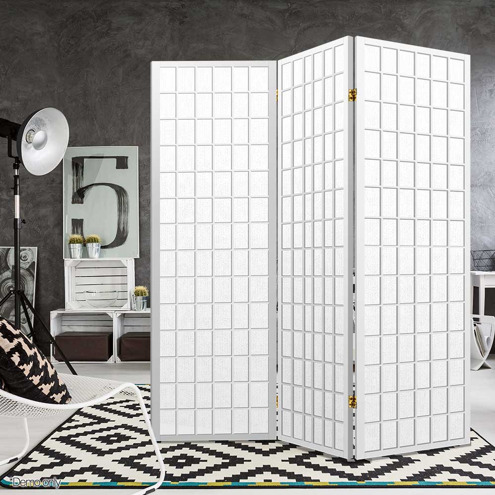 3 Panel Room Divider Screen 131x179cm - White - Furniture > Bedroom > Room Dividers - Rivercity House & Home Co. (ABN 18 642 972 209) - Affordable Modern Furniture Australia