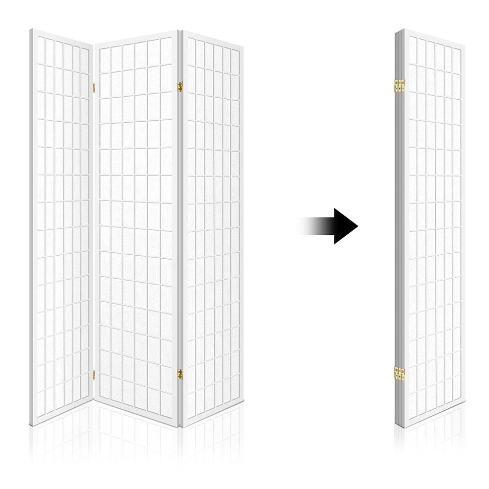 3 Panel Room Divider Screen 131x179cm - White - Furniture > Bedroom > Room Dividers - Rivercity House & Home Co. (ABN 18 642 972 209) - Affordable Modern Furniture Australia