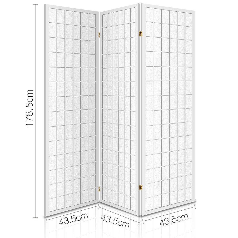 3 Panel Room Divider Screen 131x179cm - White - Furniture > Bedroom > Room Dividers - Rivercity House & Home Co. (ABN 18 642 972 209) - Affordable Modern Furniture Australia