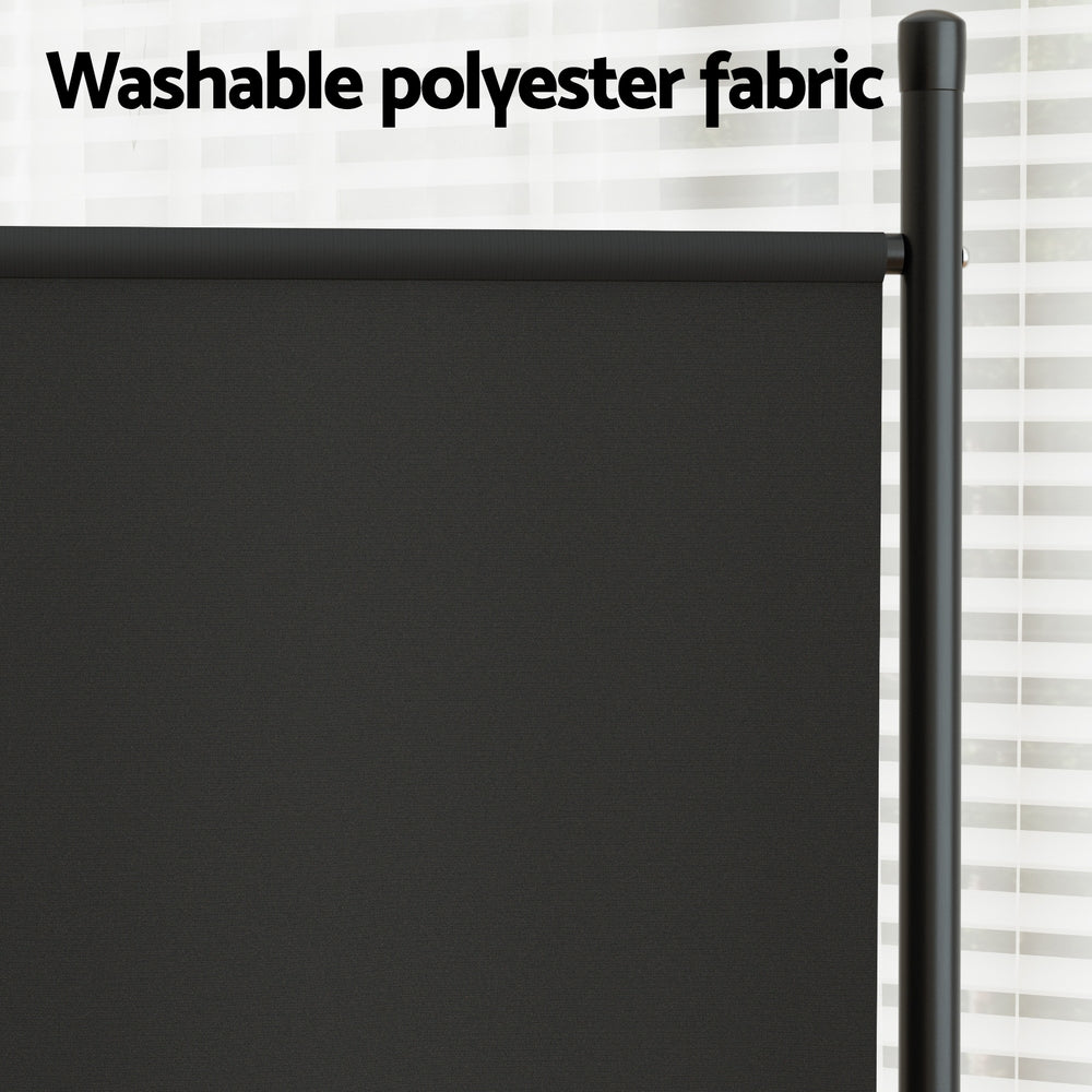 3 Panel Room Divider Screen 260x180cm Fabric Black - Furniture > Bedroom > Room Dividers - Rivercity House & Home Co. (ABN 18 642 972 209) - Affordable Modern Furniture Australia