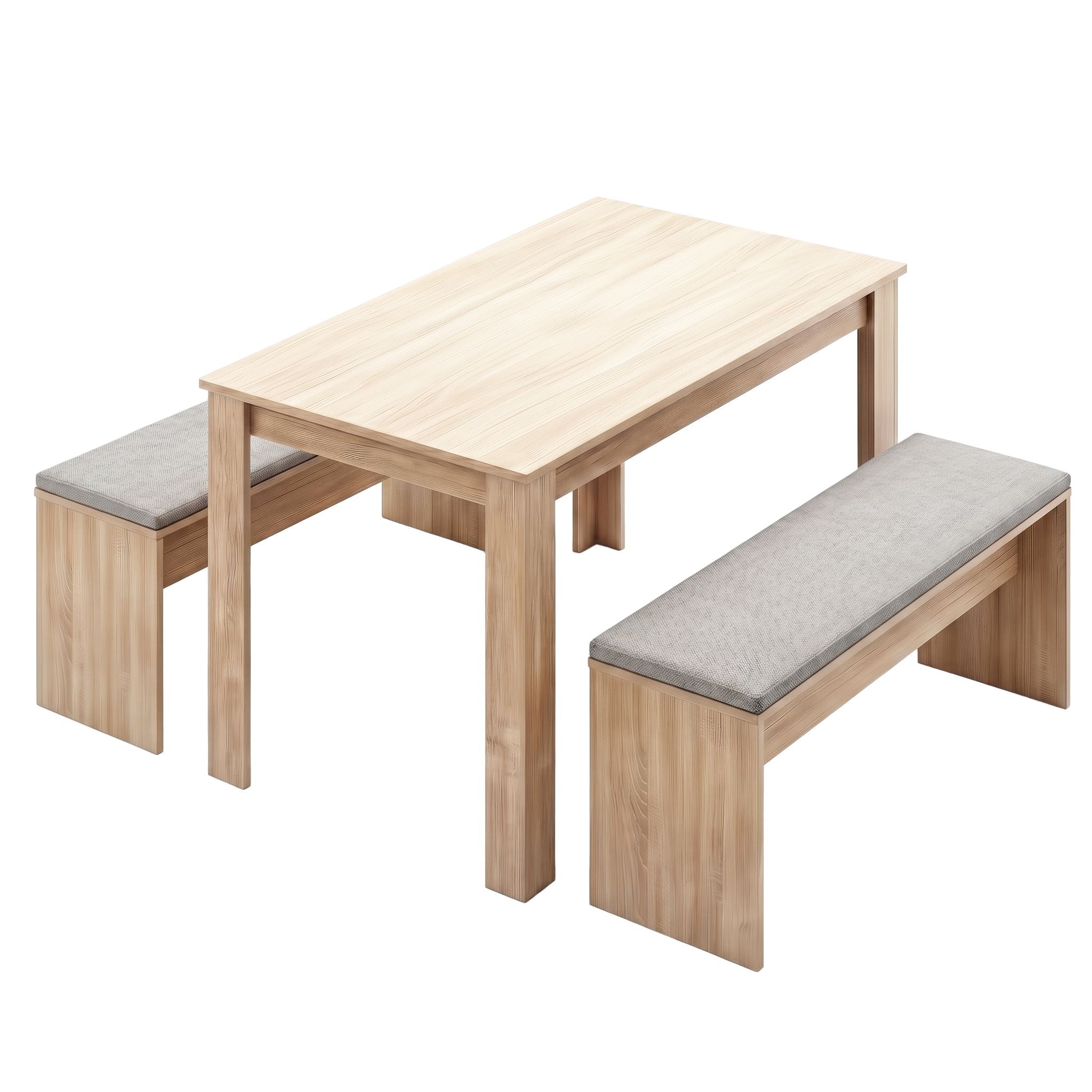 3 Piece Dining Sets, 120cm Wooden Dining Table and 2 Upholstered Chairs Set, Space - Saving Modern Kitchen Dining Suite for Home Apartment (Oak) - Furniture > Dining > Dining Set - Rivercity House & Home Co. (ABN 18 642 972 209) - Affordable Modern Furniture Australia