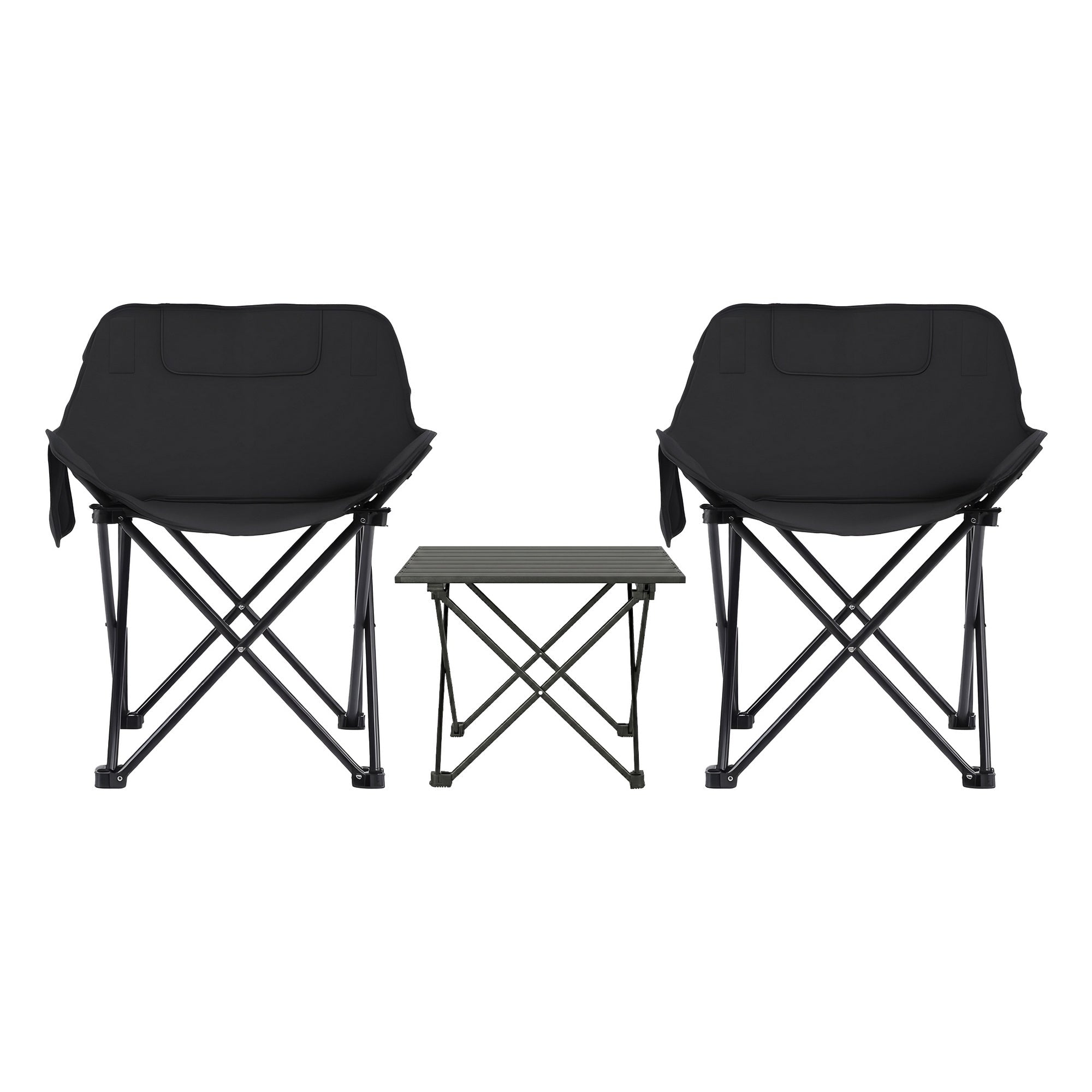 3-Piece Outdoor Folding Camping Table and Chair Set - Aluminium - Outdoor Recreation > Camping > Camp Furniture - Rivercity House & Home Co. (ABN 18 642 972 209) - Affordable Modern Furniture Australia