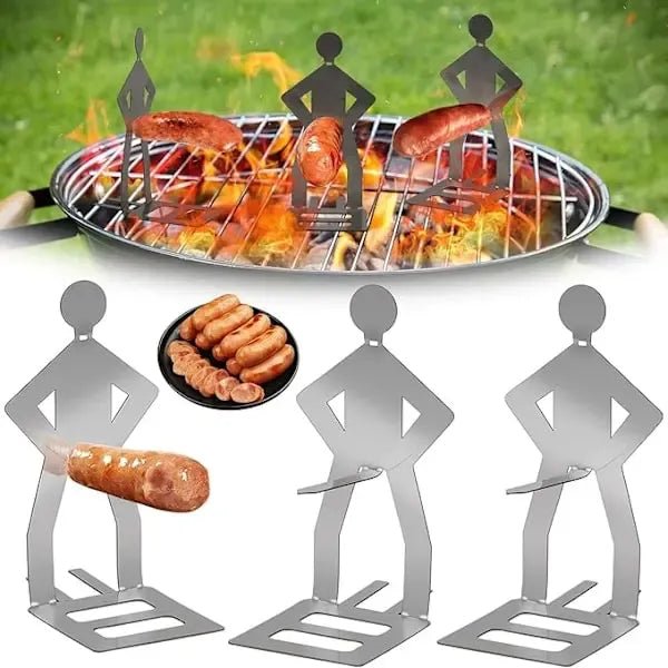 3 Piece Stainless Steel Sausage Grill Holder Set for BBQ Camping and Picnic - Home & Garden > BBQ > BBQ Tools - Rivercity House & Home Co. (ABN 18 642 972 209) - Affordable Modern Furniture Australia