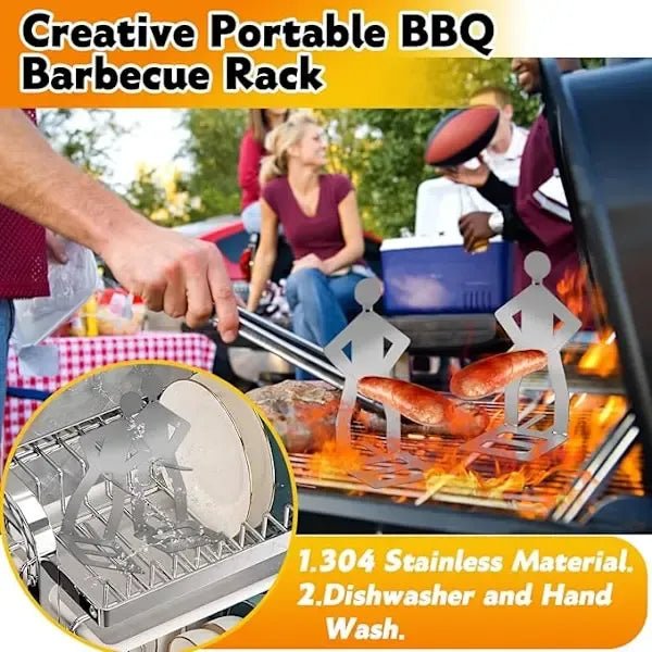 3 Piece Stainless Steel Sausage Grill Holder Set for BBQ Camping and Picnic - Home & Garden > BBQ > BBQ Tools - Rivercity House & Home Co. (ABN 18 642 972 209) - Affordable Modern Furniture Australia