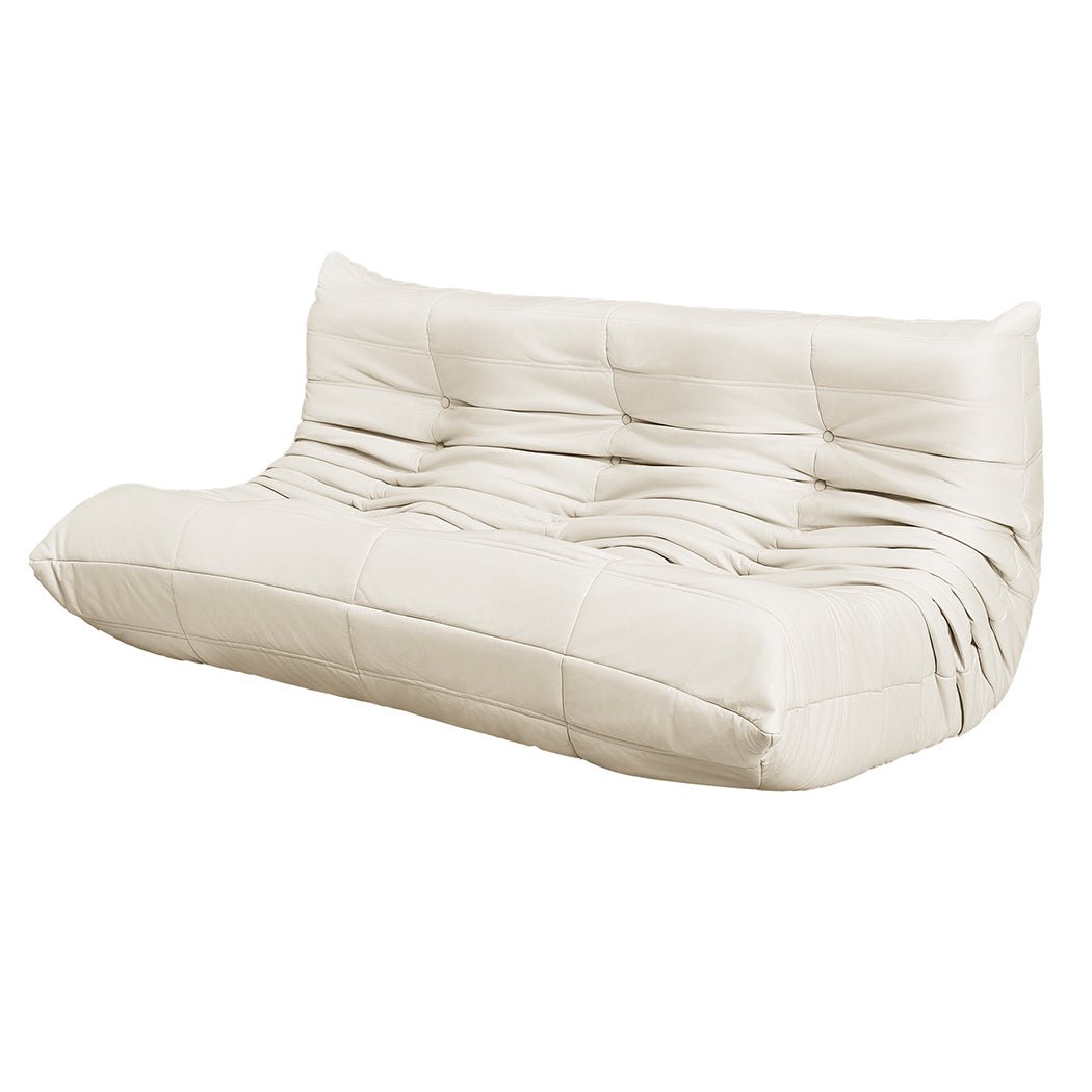 3 - Seater Caterpillar Floor Sofa Lounge - Beige - Rivercity House & Home Co. (ABN 18 642 972 209) - Affordable Modern Furniture Australia