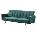 3-Seater Convertible Velvet Sofa Bed Recliner Lounge Sleeper - Green