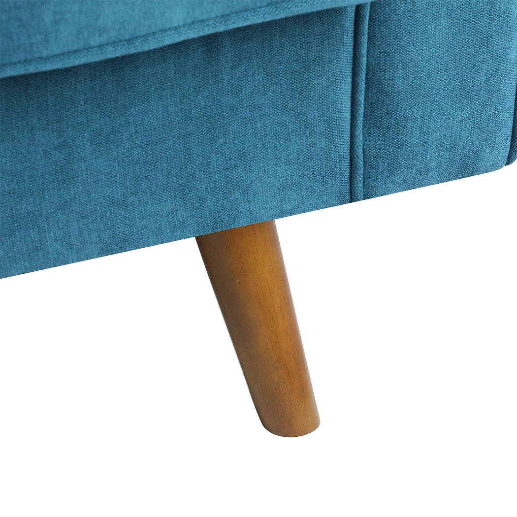 3 - Seater Fabric Sofa Armchair 191cm Wide - Blue - Rivercity House & Home Co. (ABN 18 642 972 209) - Affordable Modern Furniture Australia