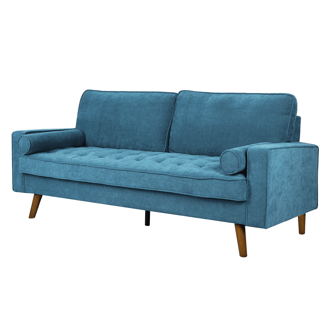 3 - Seater Fabric Sofa Armchair 191cm Wide - Blue - Rivercity House & Home Co. (ABN 18 642 972 209) - Affordable Modern Furniture Australia