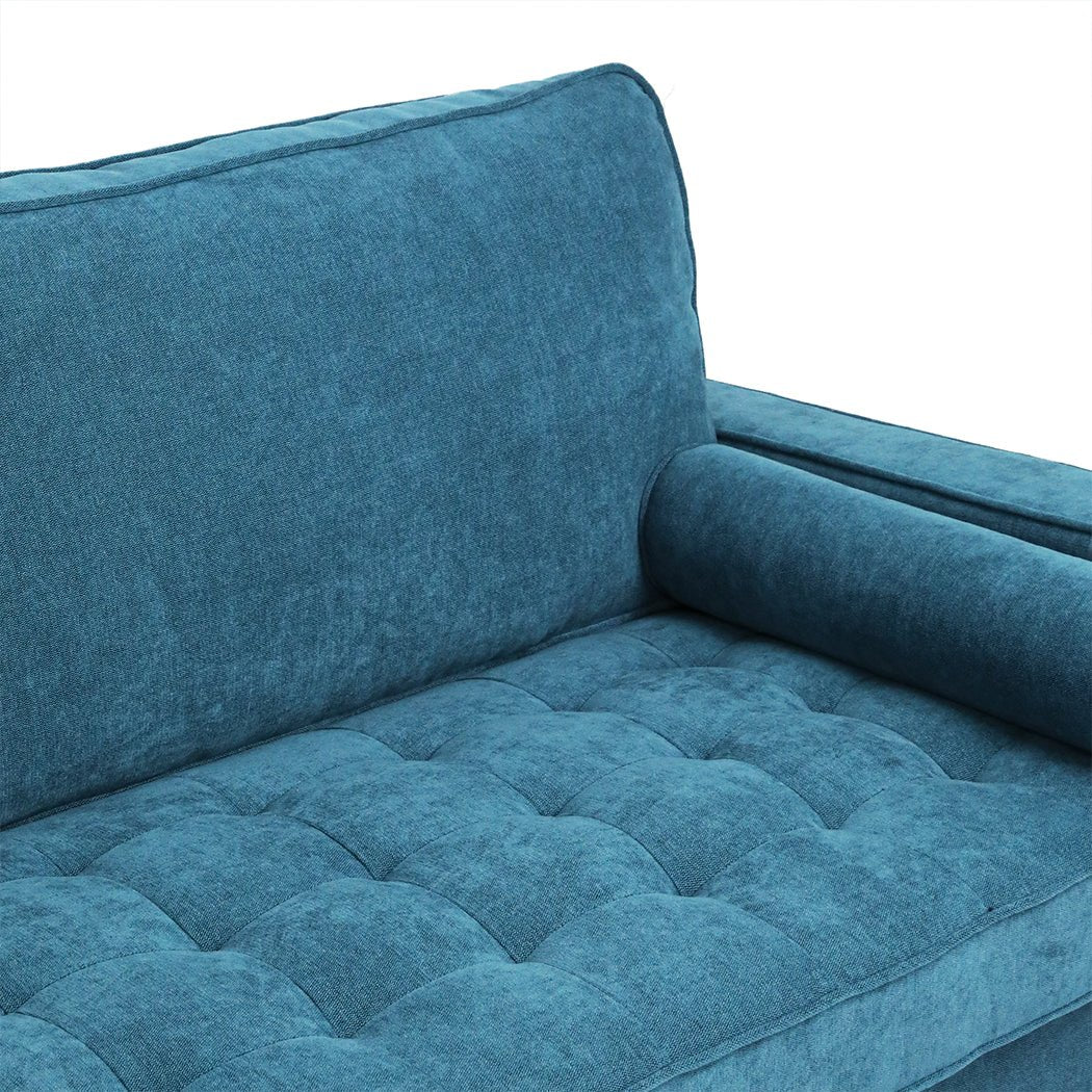 3 - Seater Fabric Sofa Armchair 191cm Wide - Blue - Rivercity House & Home Co. (ABN 18 642 972 209) - Affordable Modern Furniture Australia