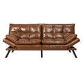 3-Seater PU Leather Sofa Bed Futon Recliner Lounge - Brown