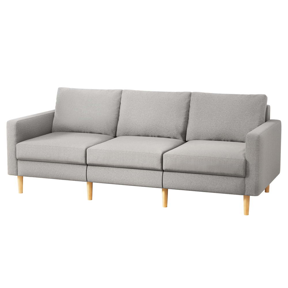 3 Seater Sofa 225cm Linen Fabric Grey - Furniture > Sofas > Sofas & Sofa Beds - Rivercity House & Home Co. (ABN 18 642 972 209) - Affordable Modern Furniture Australia