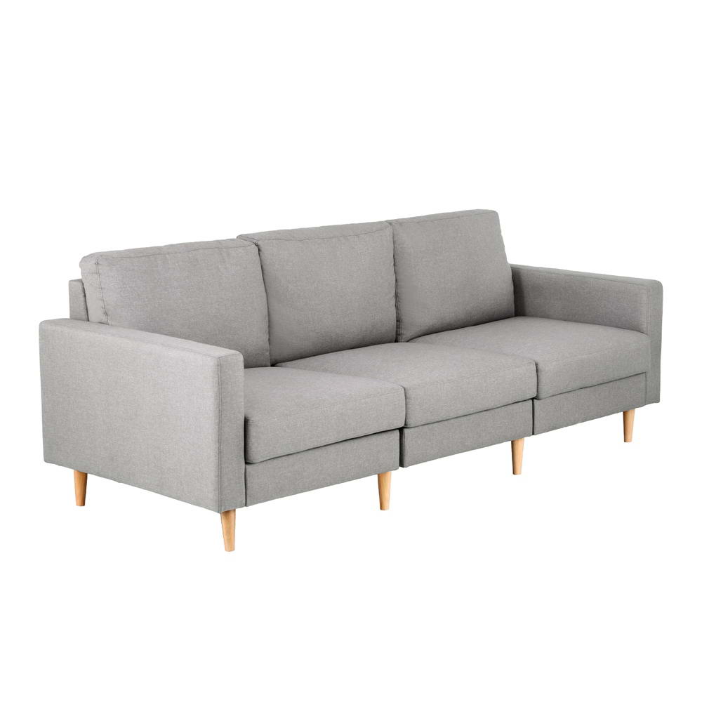 3 Seater Sofa 225cm Linen Fabric Grey - Furniture > Sofas > Sofas & Sofa Beds - Rivercity House & Home Co. (ABN 18 642 972 209) - Affordable Modern Furniture Australia