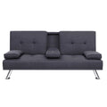 3 Seater Sofa Bed Recliner Futon (Dark Grey)