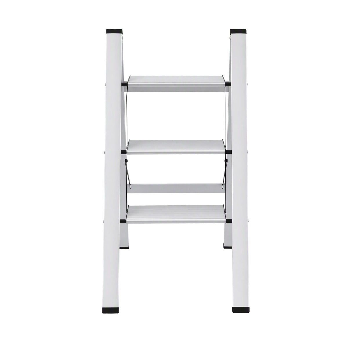 3 Step Folding Aluminium Step Ladder with Platform - Silver - Tools > Industrial Tools > Ladders & Scaffolding - Rivercity House & Home Co. (ABN 18 642 972 209) - Affordable Modern Furniture Australia