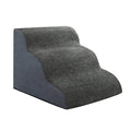 3-Step High Density Foam Pet Stairs with Non-Slip Surface - Grey