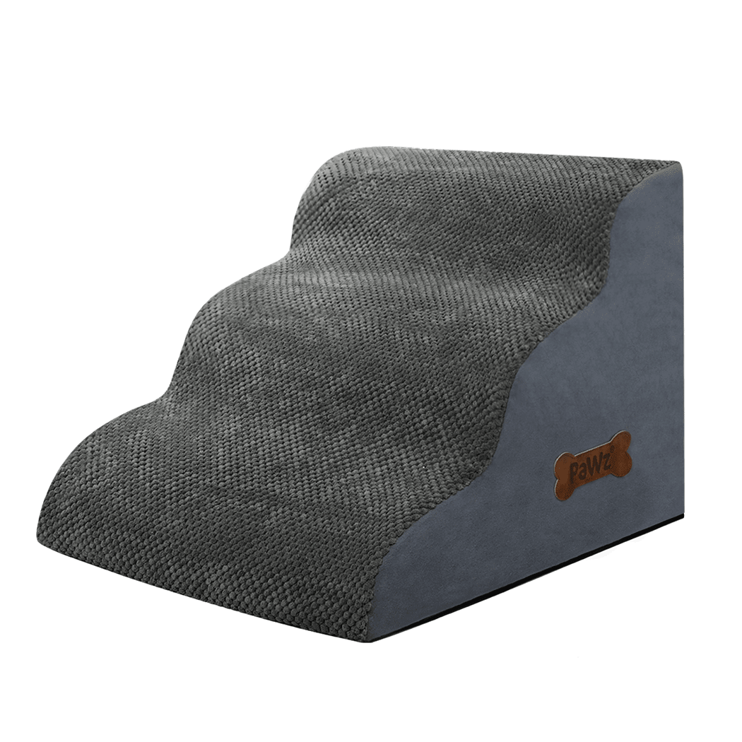 3 - Step High Density Foam Pet Stairs with Non - Slip Surface - Grey - Rivercity House & Home Co. (ABN 18 642 972 209) - Affordable Modern Furniture Australia