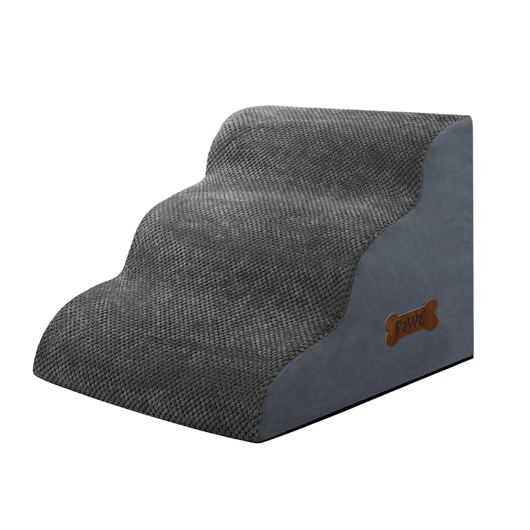 3 - Step High Density Foam Pet Stairs with Non - Slip Surface - Grey - Rivercity House & Home Co. (ABN 18 642 972 209) - Affordable Modern Furniture Australia