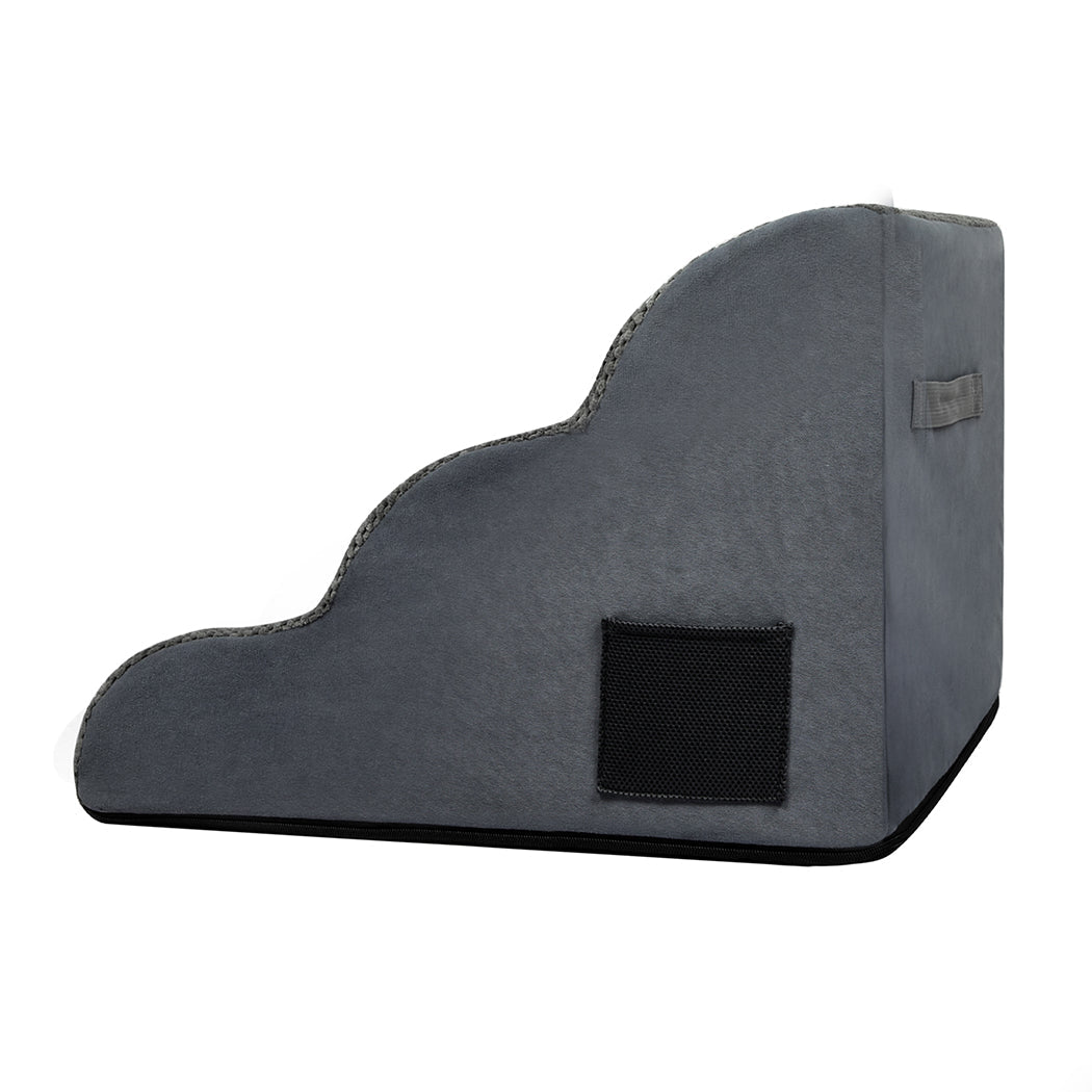 3 - Step Pet Stairs with High - Density Foam and Non - Slip Surface - Grey - Rivercity House & Home Co. (ABN 18 642 972 209) - Affordable Modern Furniture Australia