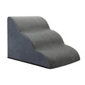 3-Step Pet Stairs with High-Density Foam and Non-Slip Surface - Grey