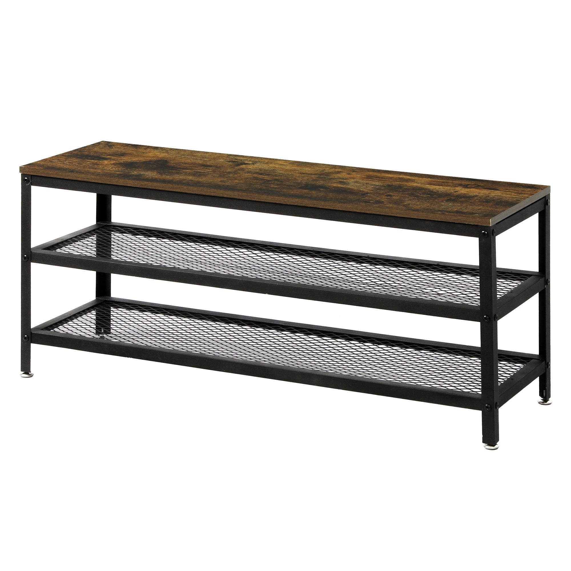 3 - Tier 100cm Shoe Rack Bench - Black - Rivercity House & Home Co. (ABN 18 642 972 209) - Affordable Modern Furniture Australia