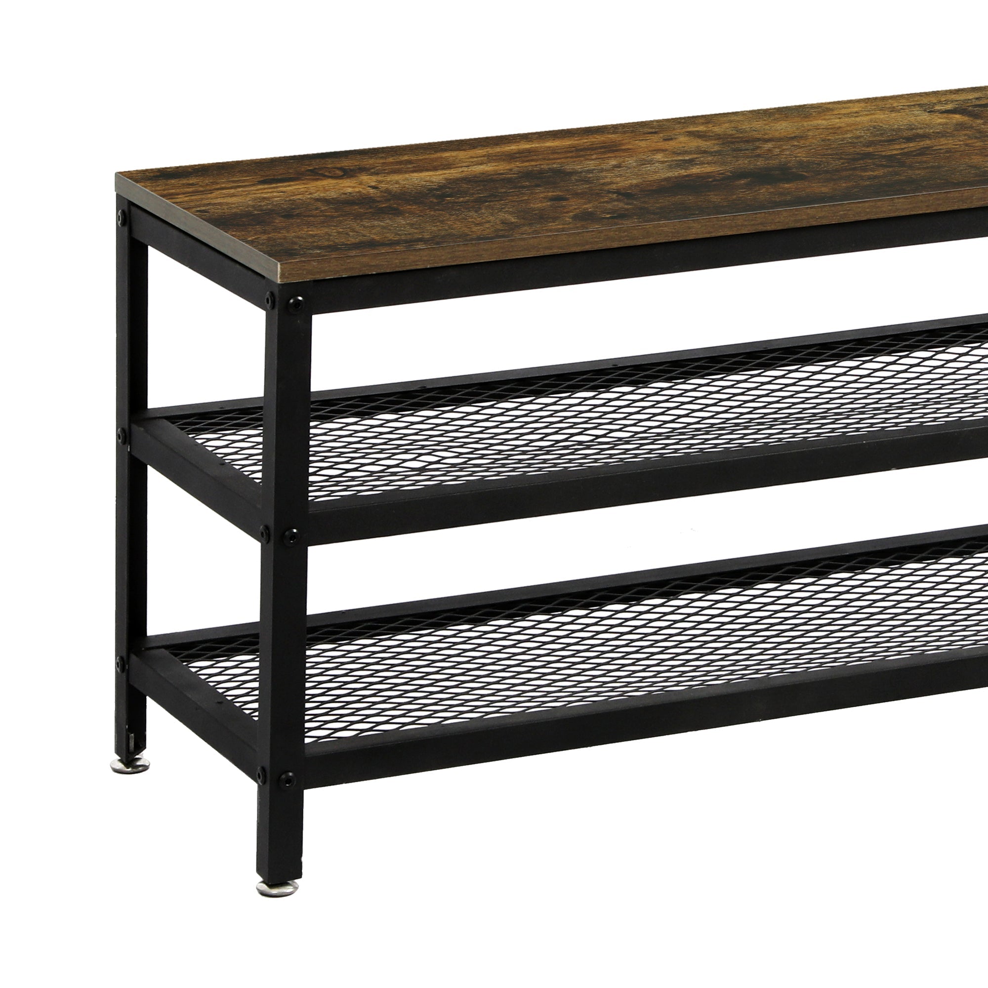 3 - Tier 100cm Shoe Rack Bench - Black - Rivercity House & Home Co. (ABN 18 642 972 209) - Affordable Modern Furniture Australia