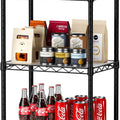 3-Tier Adjustable Metal Wire Rack Storage Shelves 60x35x103cm - Black