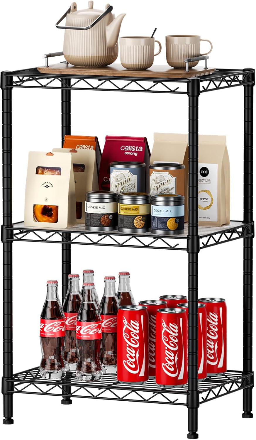 3 - Tier Adjustable Metal Storage Shelves Wire Rack Organizer for Kitchen, Pantry, Bathroom or Laundry Room (60cm W x 35cm D x 103cm H) - Home & Garden > Storage > Clothing & Wardrobe Storage - Rivercity House & Home Co. (ABN 18 642 972 209) - Affordable Modern Furniture Australia