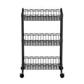 3-Tier Adjustable Shelving Unit with Wheels for Garage & Kitchen Storage - Black