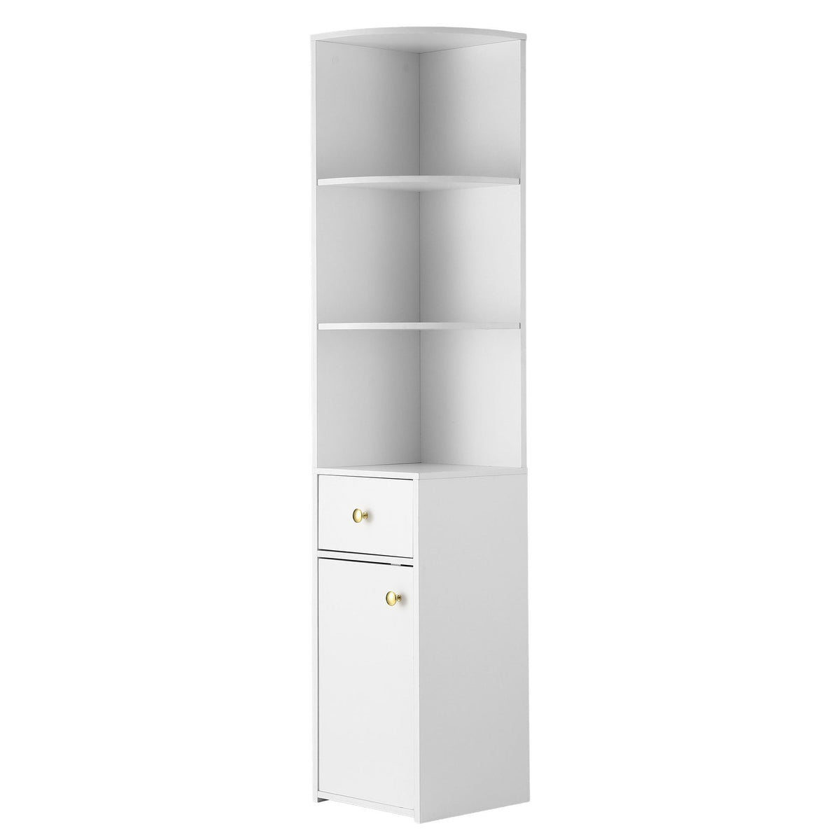 3 Tier Bookshelf with Storage Drawer and Cabinet - White - Furniture > Living Room > Bookcases & Shelves - Rivercity House & Home Co. (ABN 18 642 972 209) - Affordable Modern Furniture Australia