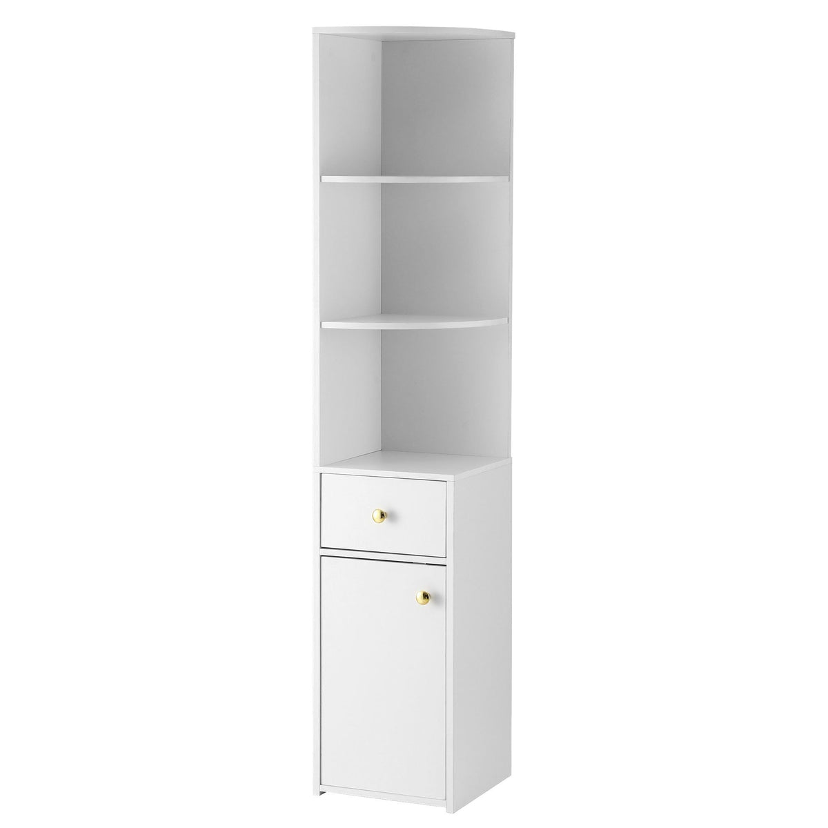 3 Tier Bookshelf with Storage Drawer and Cabinet - White - Furniture > Living Room > Bookcases & Shelves - Rivercity House & Home Co. (ABN 18 642 972 209) - Affordable Modern Furniture Australia