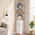 3 Tier Bookshelf with Storage Drawer and Cabinet - White