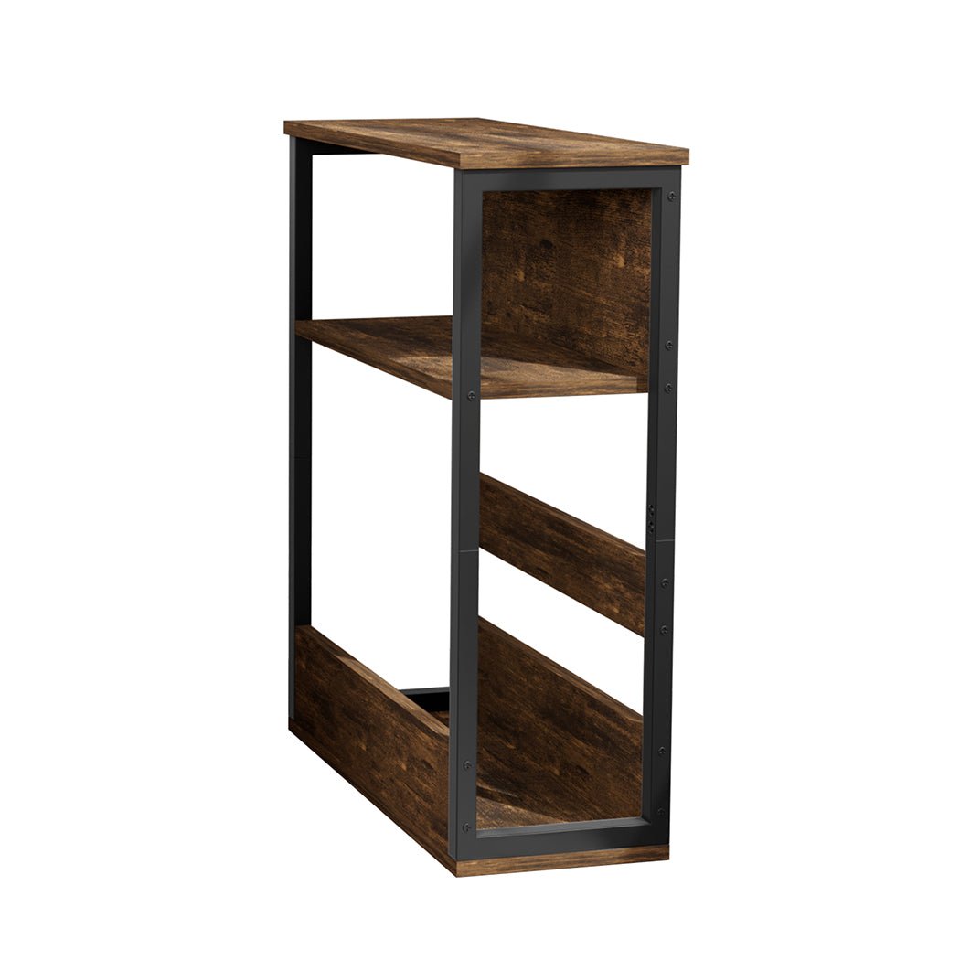 3 - Tier Coffee Table with Metal Frame and Vintage Wood Finish - Brown and Black - Rivercity House & Home Co. (ABN 18 642 972 209) - Affordable Modern Furniture Australia