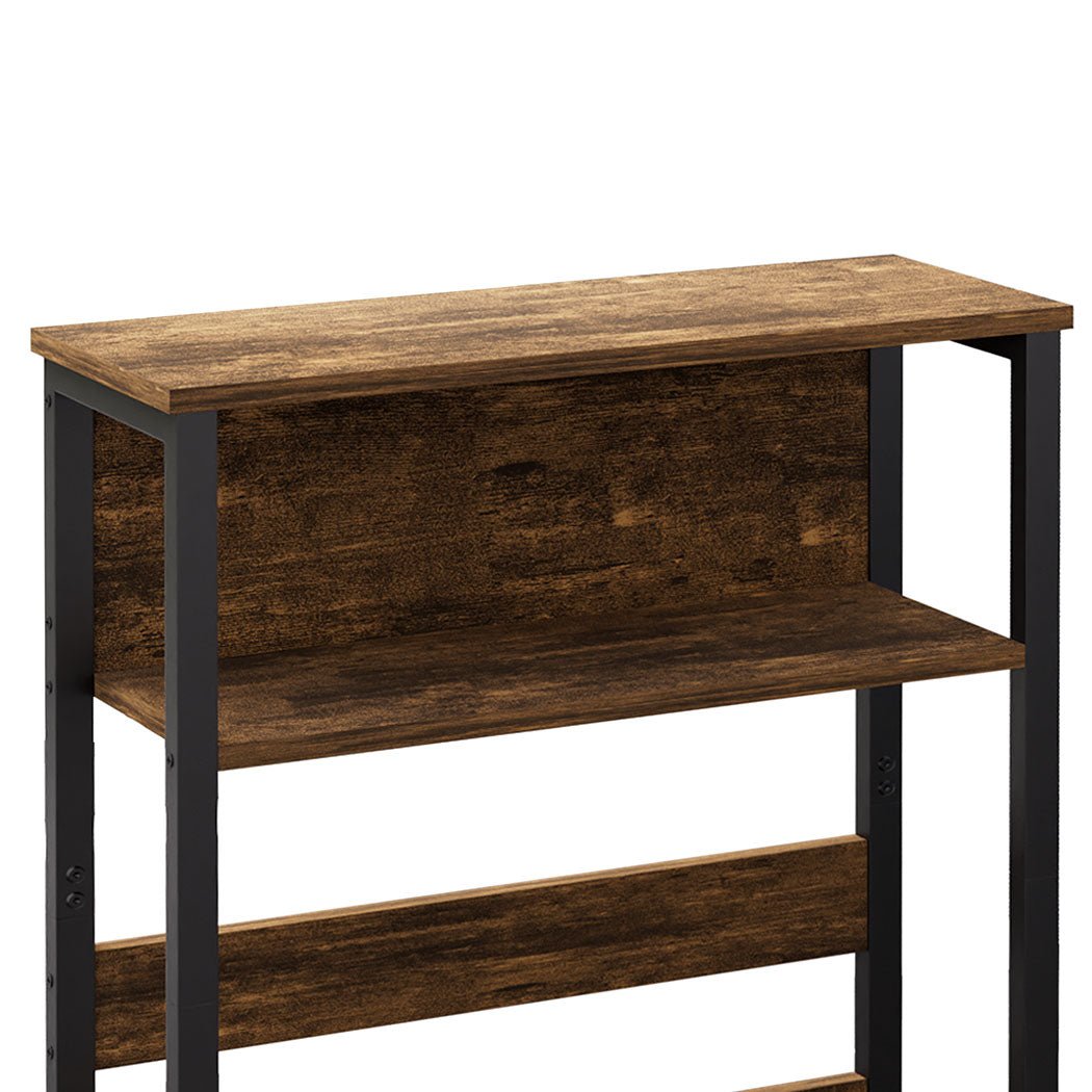 3 - Tier Coffee Table with Metal Frame and Vintage Wood Finish - Brown and Black - Rivercity House & Home Co. (ABN 18 642 972 209) - Affordable Modern Furniture Australia