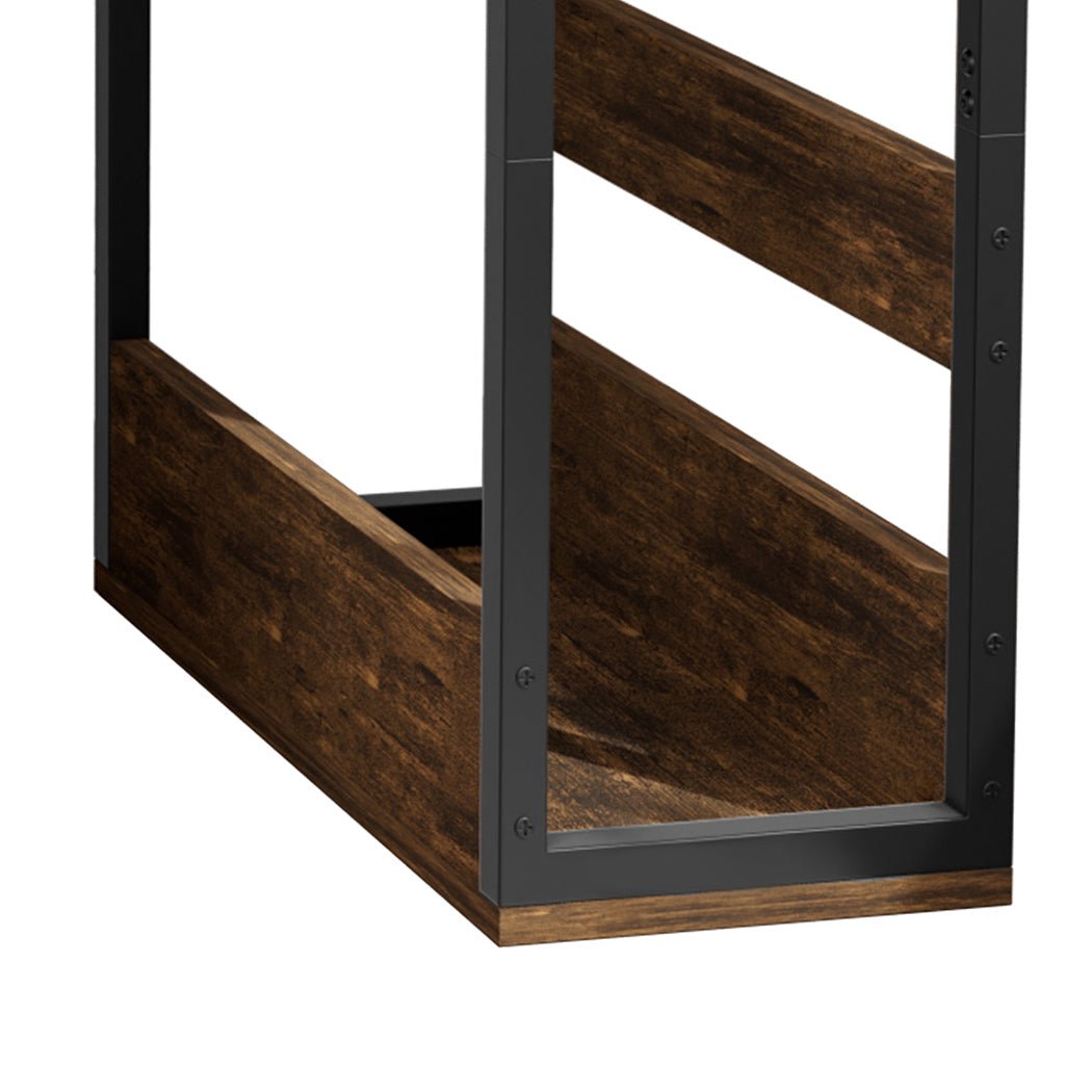 3 - Tier Coffee Table with Metal Frame and Vintage Wood Finish - Brown and Black - Rivercity House & Home Co. (ABN 18 642 972 209) - Affordable Modern Furniture Australia