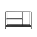 3-Tier Console Table with Storage 120cm x 30cm x 80cm - Black