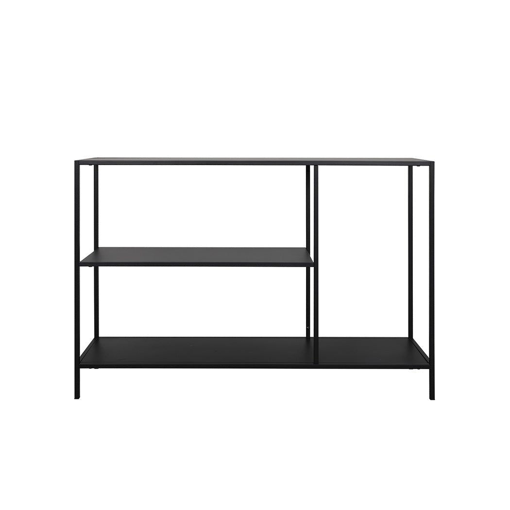 3 - Tier Console Table with Storage 120cm x 30cm x 80cm - Black - Rivercity House & Home Co. (ABN 18 642 972 209) - Affordable Modern Furniture Australia