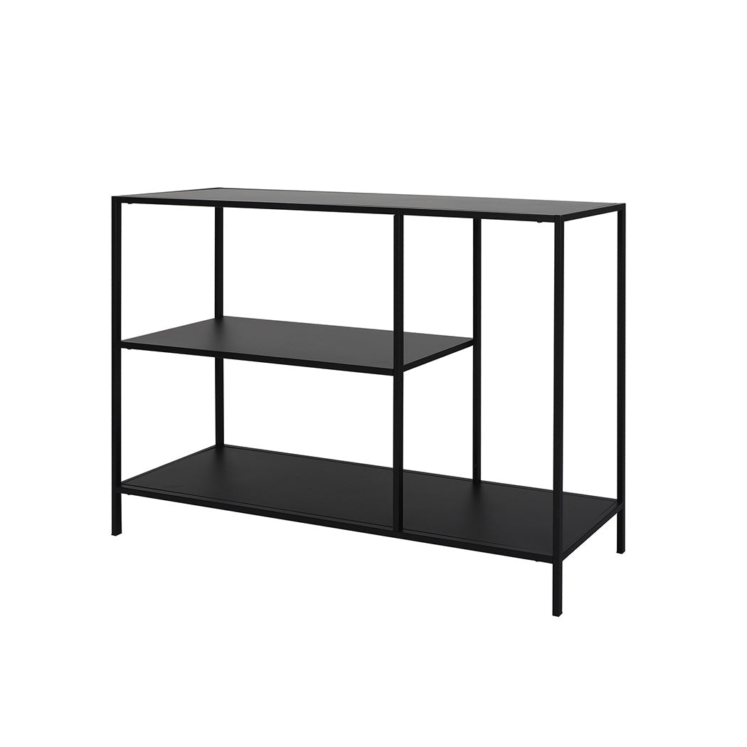 3 - Tier Console Table with Storage 120cm x 30cm x 80cm - Black - Rivercity House & Home Co. (ABN 18 642 972 209) - Affordable Modern Furniture Australia