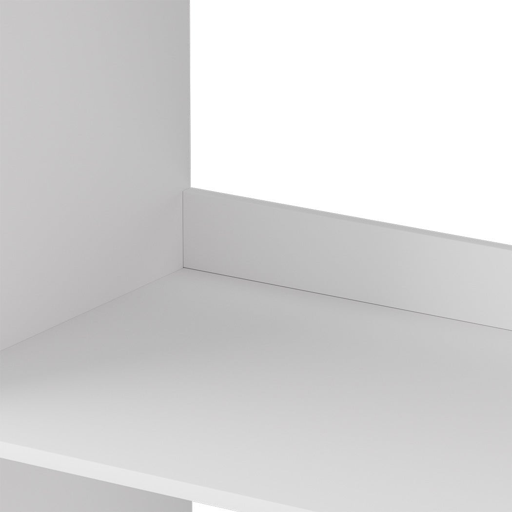 3 Tier Display Shelf with Cabinet and Gold Legs - White - Rivercity House & Home Co. (ABN 18 642 972 209) - Affordable Modern Furniture Australia