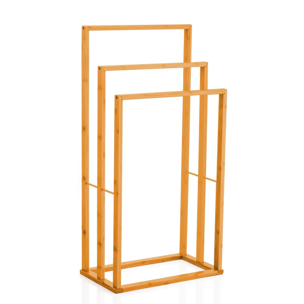 3-Tier Free-Standing Bamboo Towel Bar Holder Rack for Bathroom - Home & Garden > Bathroom Accessories > Towel Racks & Holders - Rivercity House & Home Co. (ABN 18 642 972 209) - Affordable Modern Furniture Australia