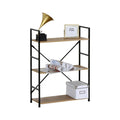 3 Tier Industrial Bookshelf with Steel Frame and MDF Shelves - Brown Rustic