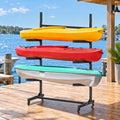 3-Tier Kayak Canoe SUP Paddleboard Storage Rack with Casters 80kg Capacity