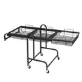 3 Tier Kitchen Storage Trolley Cart with Swivel Wheels - Black