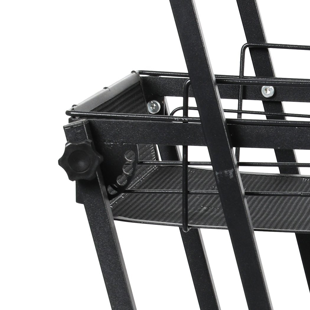 3 Tier Kitchen Storage Trolley Cart with Swivel Wheels - Black - Rivercity House & Home Co. (ABN 18 642 972 209) - Affordable Modern Furniture Australia