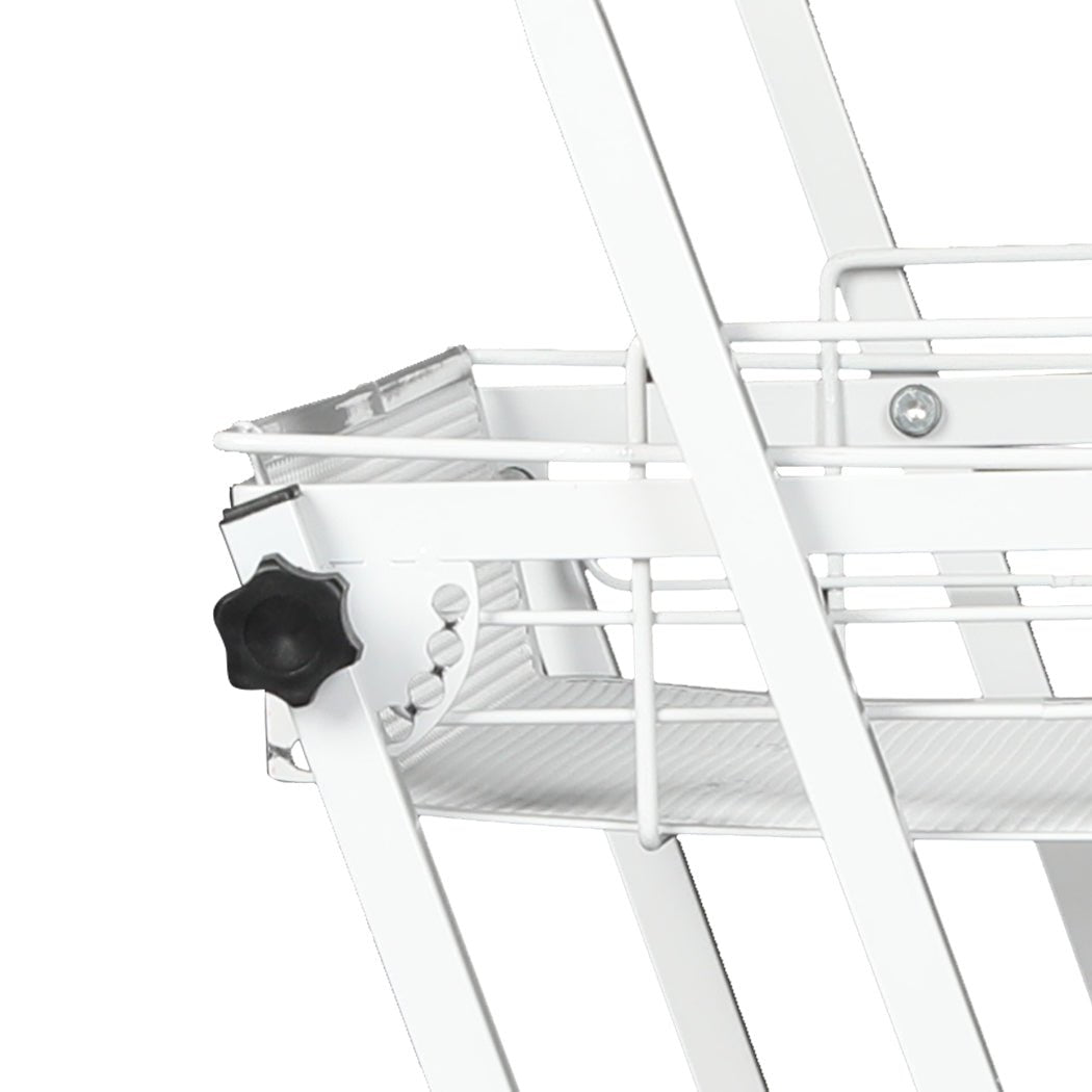 3 Tier Kitchen Trolley Cart with Swivel Wheels - White - Rivercity House & Home Co. (ABN 18 642 972 209) - Affordable Modern Furniture Australia