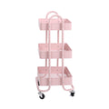 3-Tier Kitchen Trolley Cart with Wheels - Pink