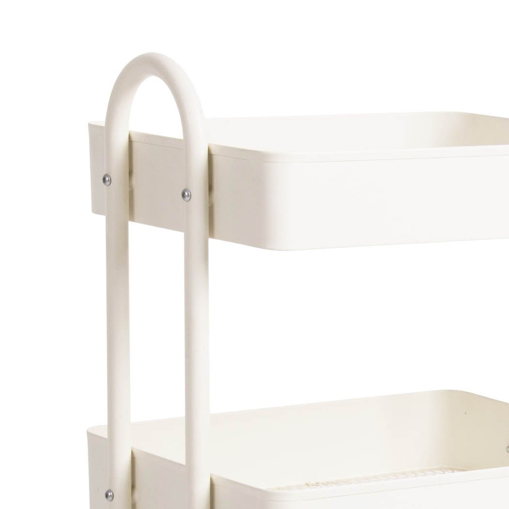 3 - Tier Kitchen Trolley Cart with Wheels - White - Rivercity House & Home Co. (ABN 18 642 972 209) - Affordable Modern Furniture Australia
